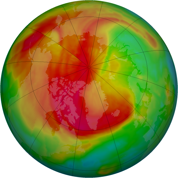 Arctic ozone map for 29 March 2015